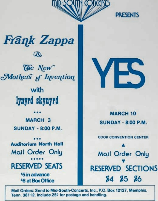 03,/03/1974Memphis North Hall @ Ellis Auditorium, TN